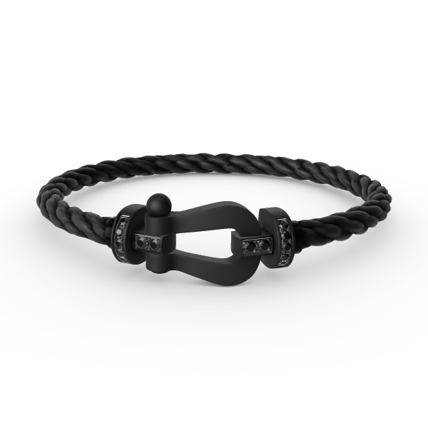 ¡®Lumi¡¯FORCE LARGE SERIES HORSESHOE BLACK SAMURAI BRACELET
