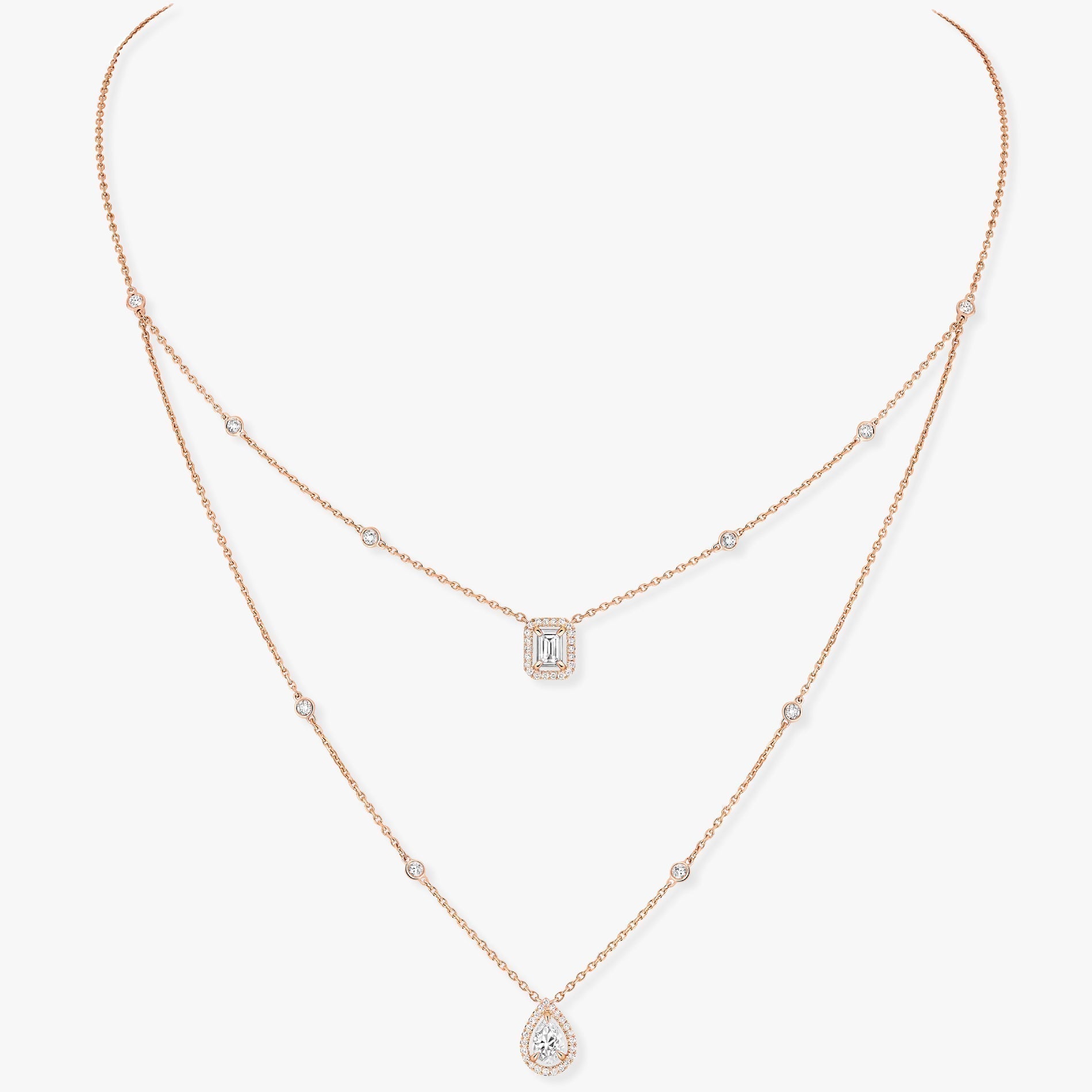 [Imperial Jewelrys]MY TWIN 2 ROW DIAMOND NECKLACE