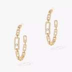 [[Imperial Jewelrys]Move Link Diamond Hoop Earrings