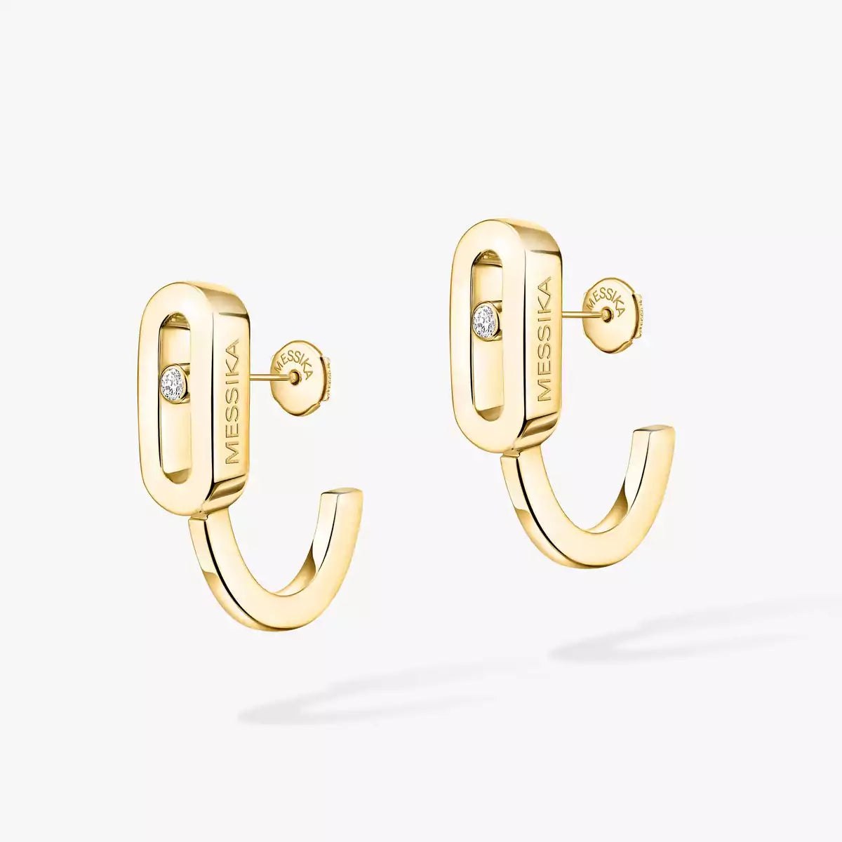 [Imperial Jewelrys]Diamond Mini Hoop Earrings Move Classique