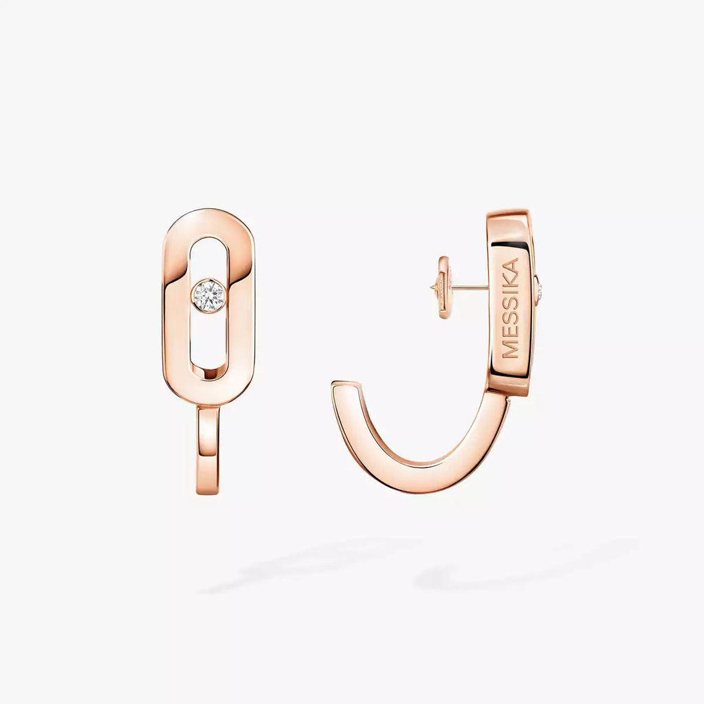 [Imperial Jewelrys]Diamond Mini Hoop Earrings Move Classique