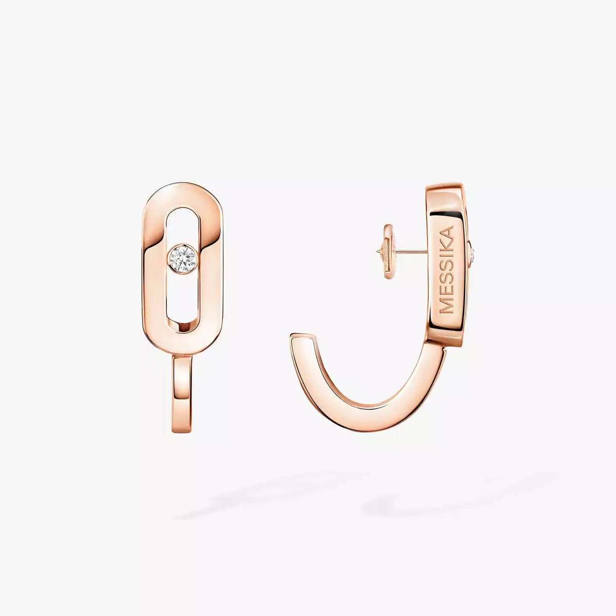 [Imperial Jewelrys]Diamond Mini Hoop Earrings Move Classique