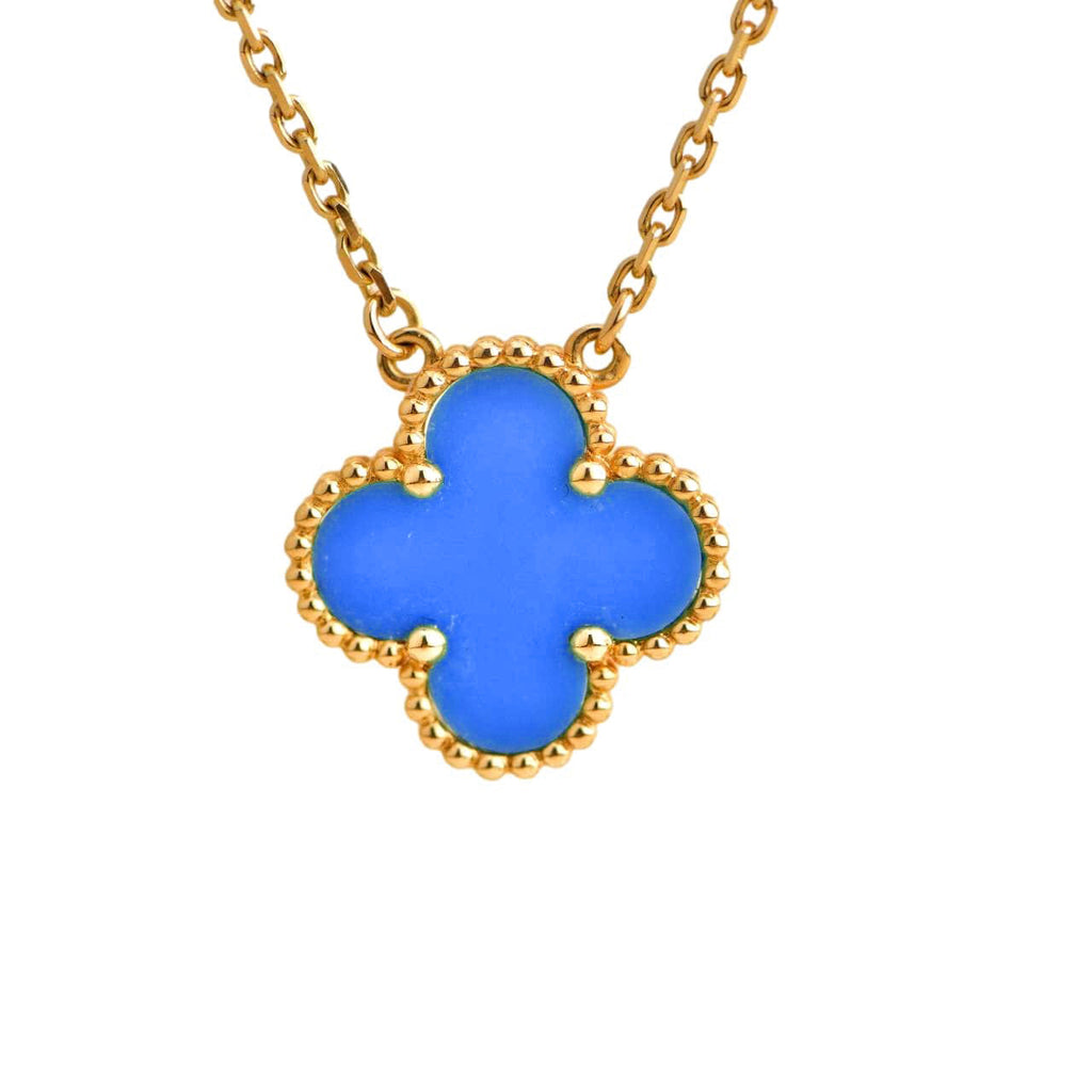¡®Lumi¡¯CLOVER 15MM BLUE AGATE NECKLACE