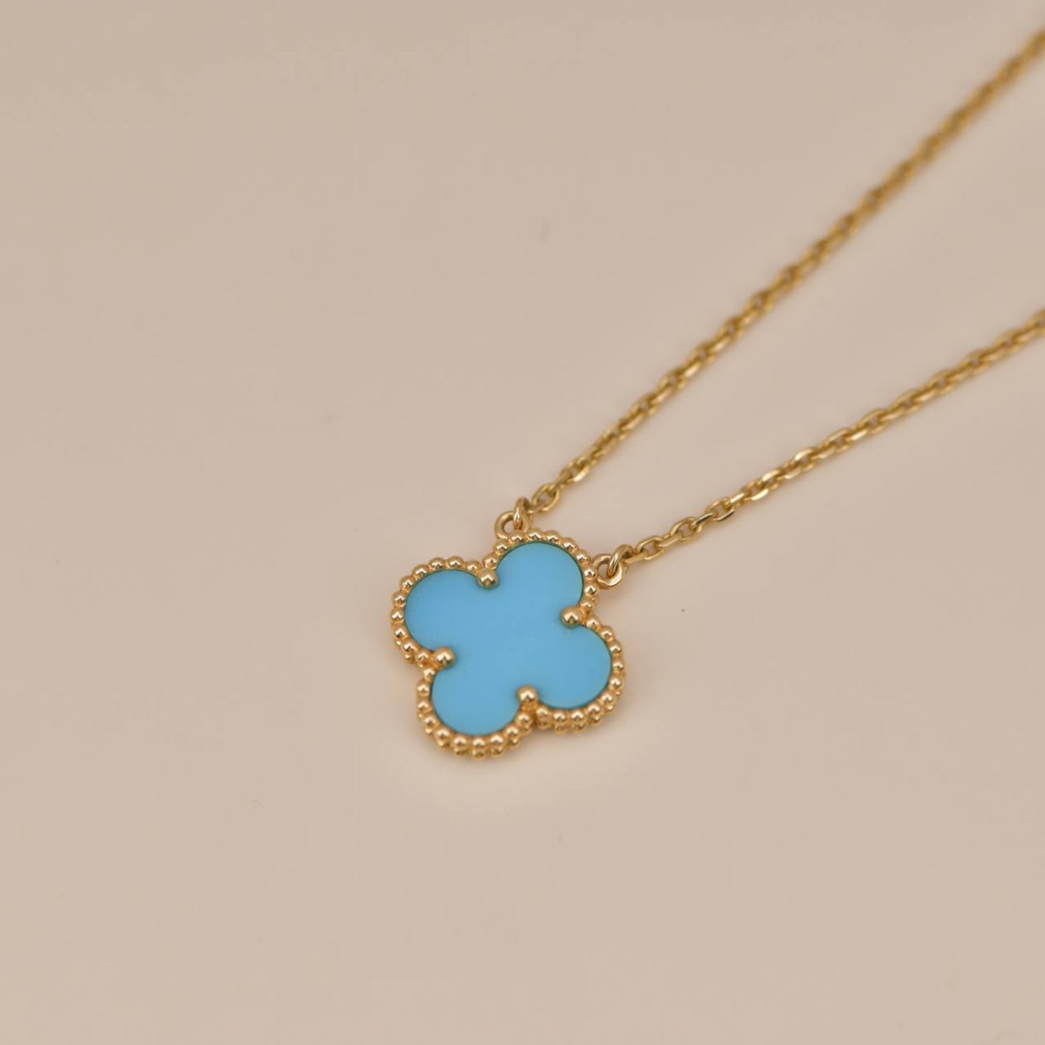 ¡®Lumi¡¯CLOVER 15MM VINTAGE TURQUOISE NECKLACE