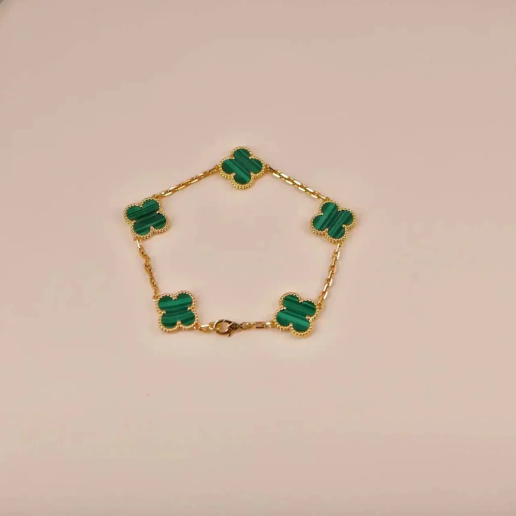 [Lumi]New  CLOVER 5 MOTIF MALACHITE BRACELET COLLECTION