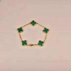 [Lumi]New  CLOVER 5 MOTIF MALACHITE BRACELET COLLECTION