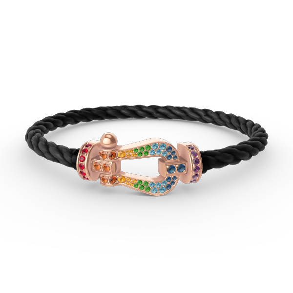 ¡®Lumi¡¯FORCE LARGE HORSESHOE  COLORED DIAMOND BRACELET ROSE GOLD
