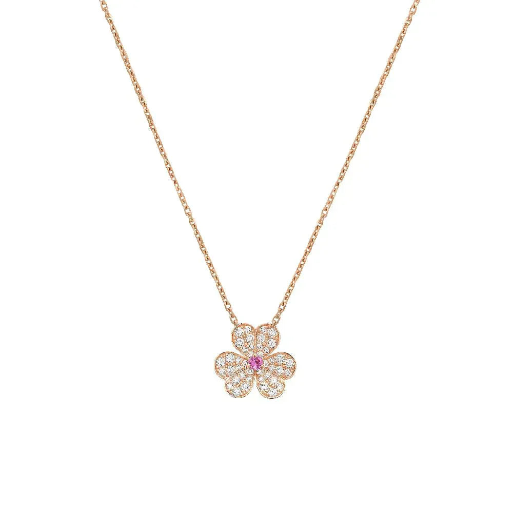 ¡®Lumi¡¯FRIVOLE ROSE GOLD FLOWER DIAMOND NECKLACE