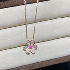¡®Lumi¡¯FRIVOLE ROSE GOLD FLOWER DIAMOND NECKLACE