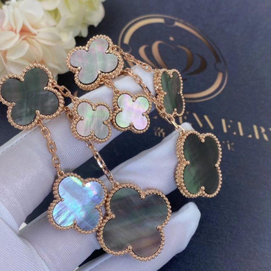 ¡®Lumi¡¯CLOVER EARRINGS DARK MOP 4 MOTIFS ROSE GOLD