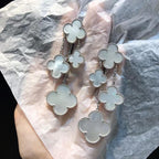 ¡®Lumi¡¯CLOVER EARRINGS WHITE MOP 4 MOTIFS SILVER