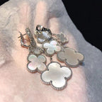 ¡®Lumi¡¯CLOVER EARRINGS WHITE MOP 4 MOTIFS SILVER