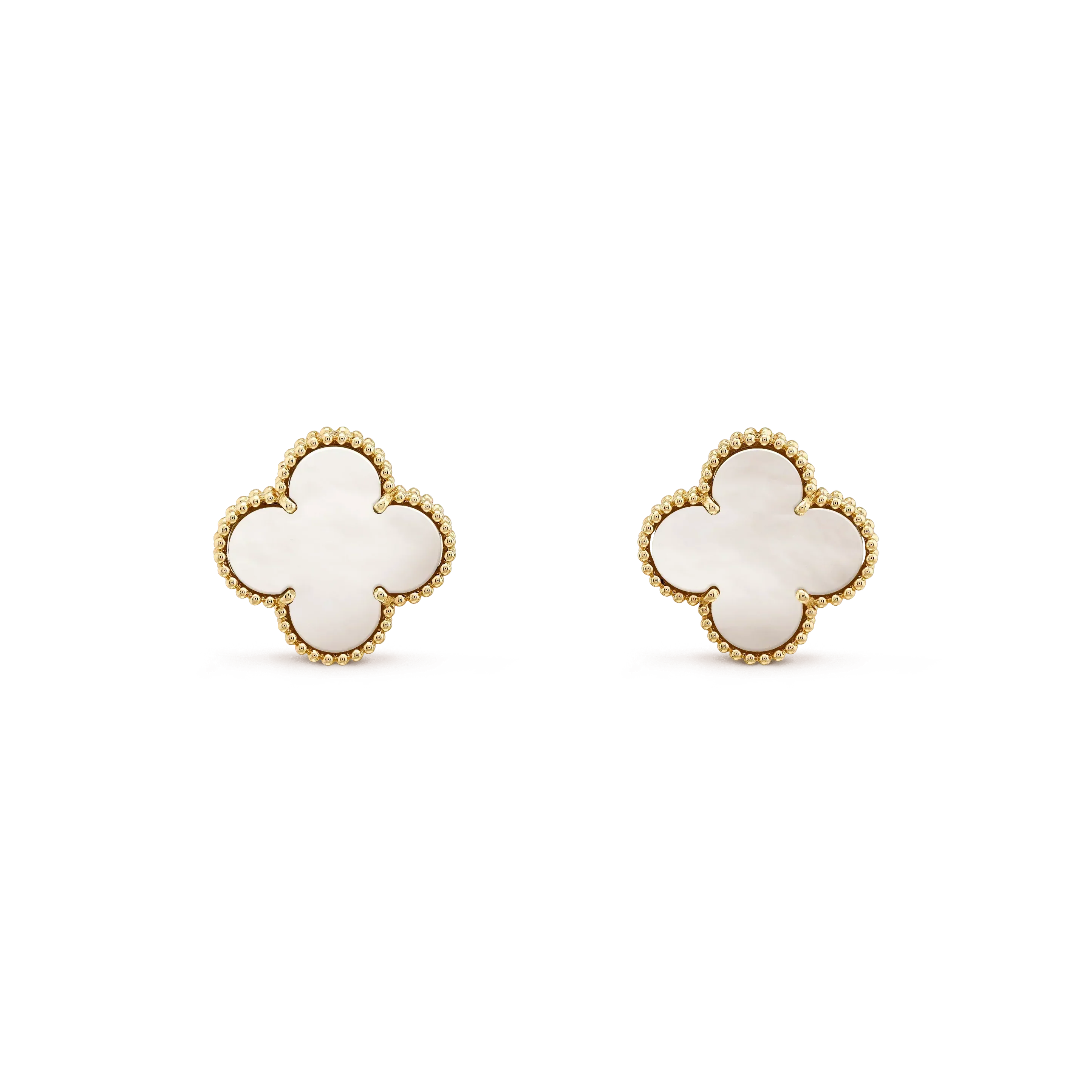 ¡®Lumi¡¯CLOVER MEDIUM 1 MOTIFS  WHITE MOP STUD EARRINGS