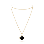 ¡®Lumi¡¯CLOVER 25MM GOLD ONYX BIG CLOVER NECKLACE