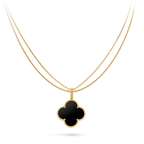 ¡®Lumi¡¯CLOVER 25MM GOLD ONYX BIG CLOVER NECKLACE