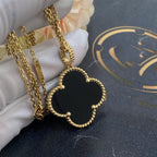 ¡®Lumi¡¯CLOVER 25MM GOLD ONYX BIG CLOVER NECKLACE