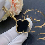 ¡®Lumi¡¯CLOVER 25MM GOLD ONYX BIG CLOVER NECKLACE