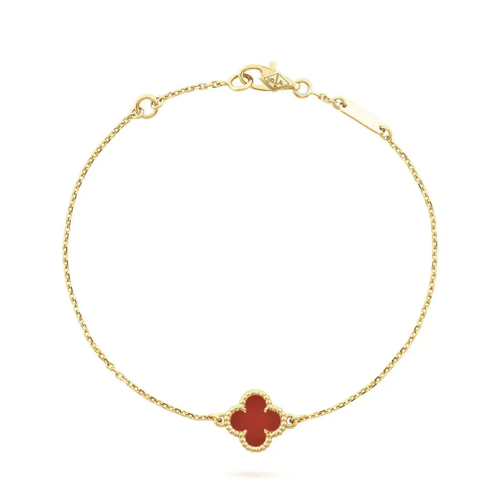 ¡®Lumi¡¯CLOVER  CARNELIAN SINGLE FLOWER BRACELET