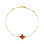 ¡®Lumi¡¯CLOVER  CARNELIAN SINGLE FLOWER BRACELET