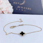 ¡®Lumi¡¯CLOVER ONYX SINGLE FLOWER BRACELET