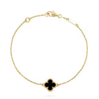 ¡®Lumi¡¯CLOVER ONYX SINGLE FLOWER BRACELET