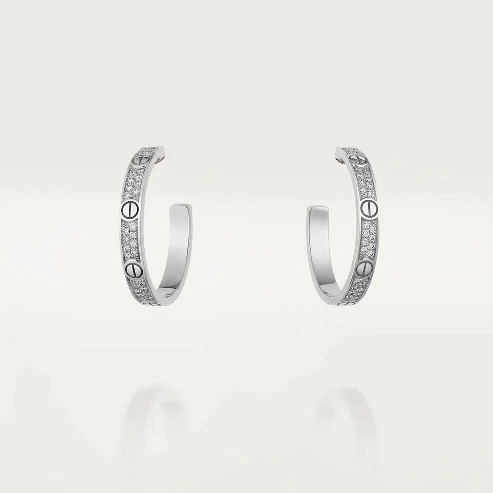 ¡®Lumi¡¯LOVE DIAMOND SILVER HOOP EARRINGS