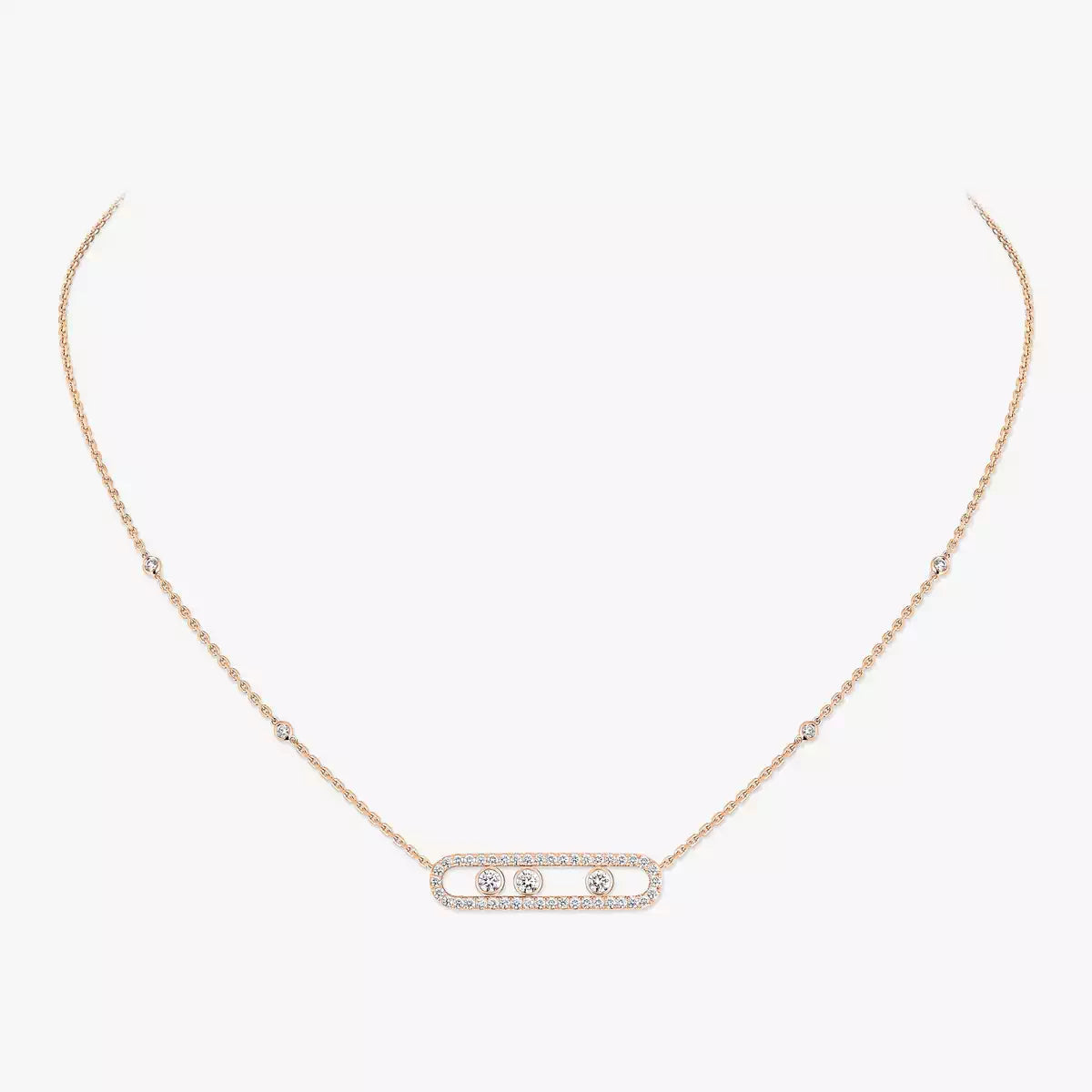[Imperial Jewelrys] Move Pave_ Rose Gold Diamond Necklace
