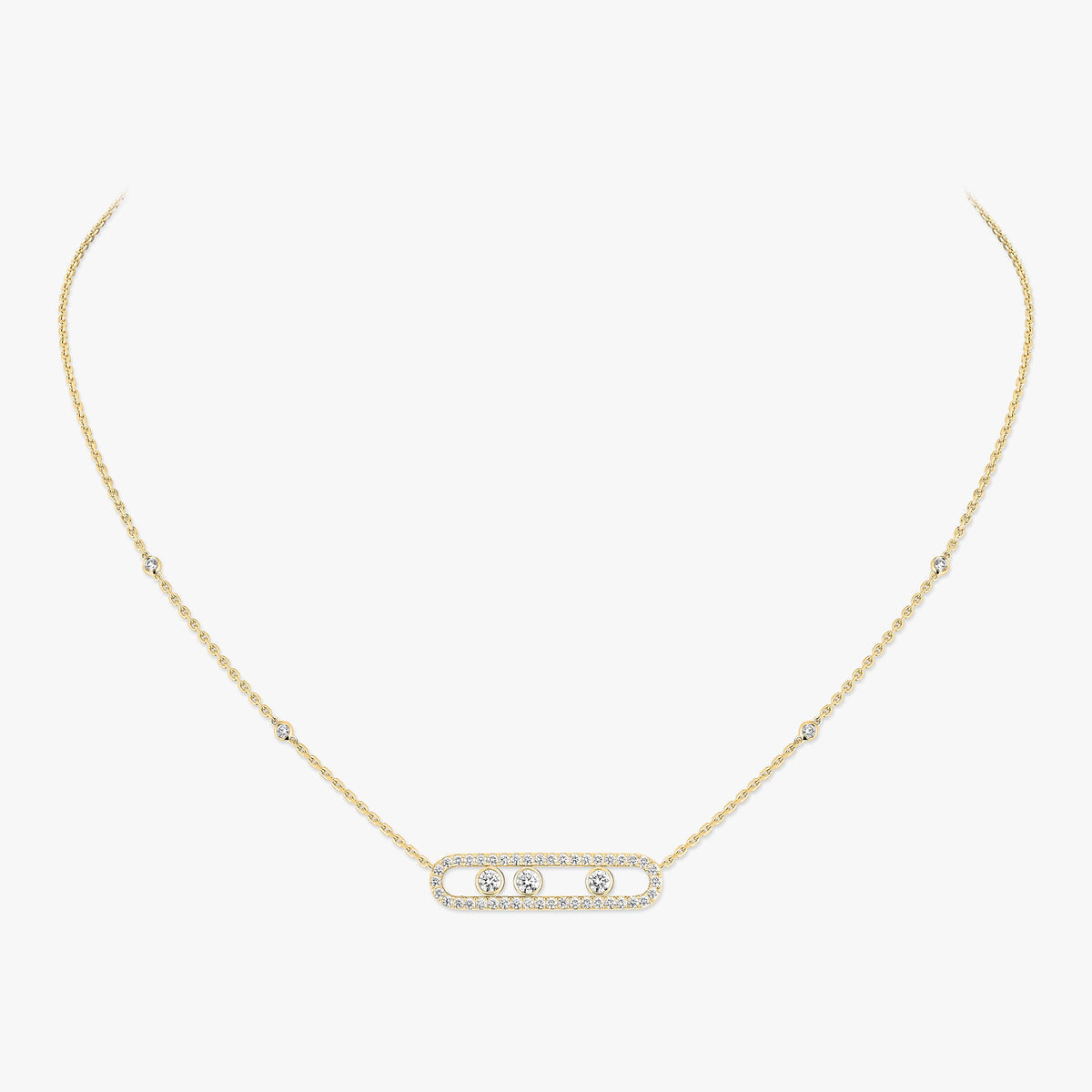 [Imperial Jewelrys] Move Pave_ Rose Gold Diamond Necklace