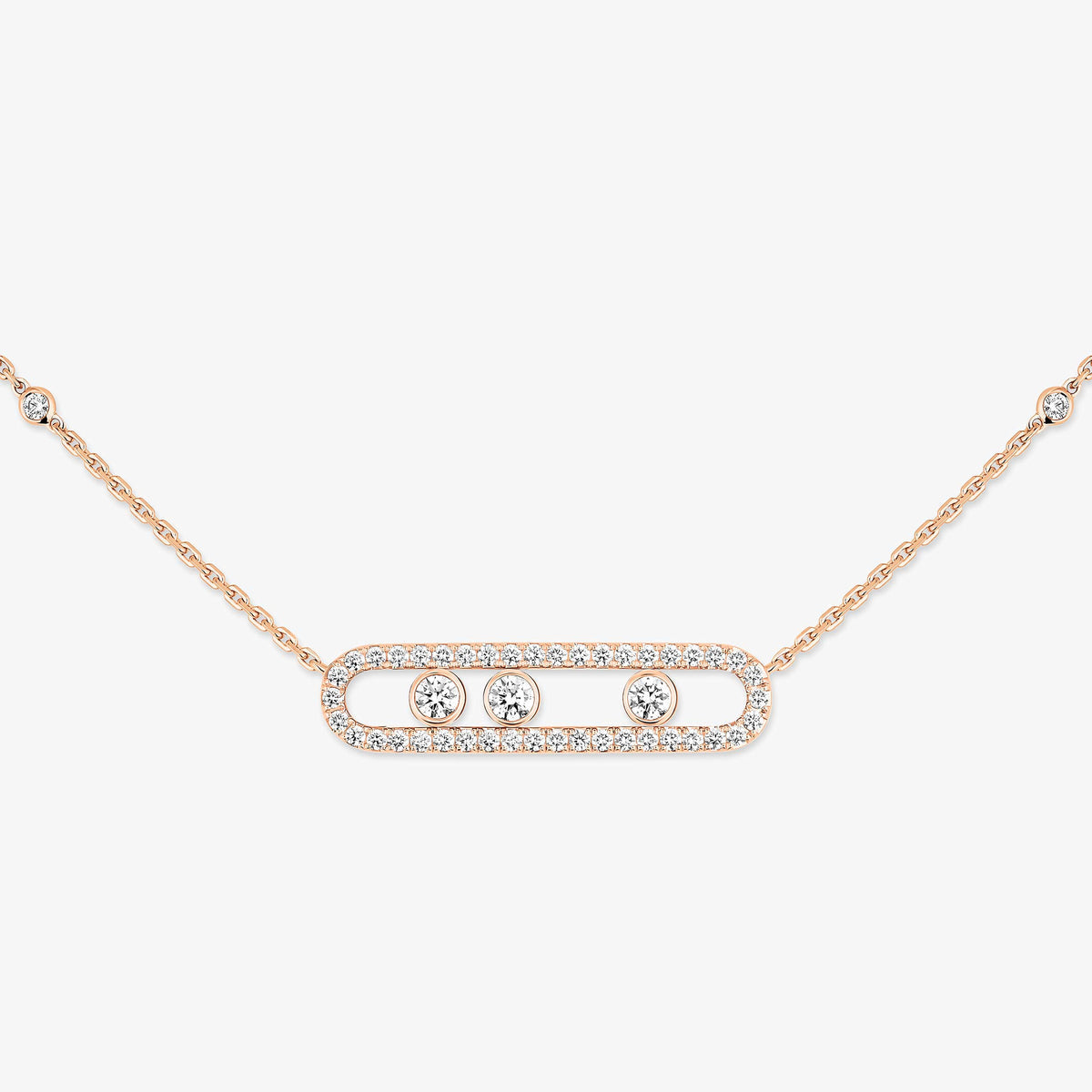 [Imperial Jewelrys] Move Pave_ Rose Gold Diamond Necklace