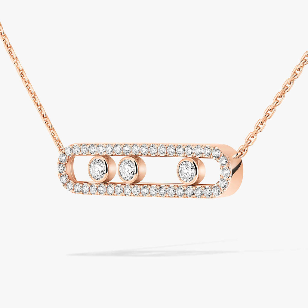 [Imperial Jewelrys] Move Pave_ Rose Gold Diamond Necklace