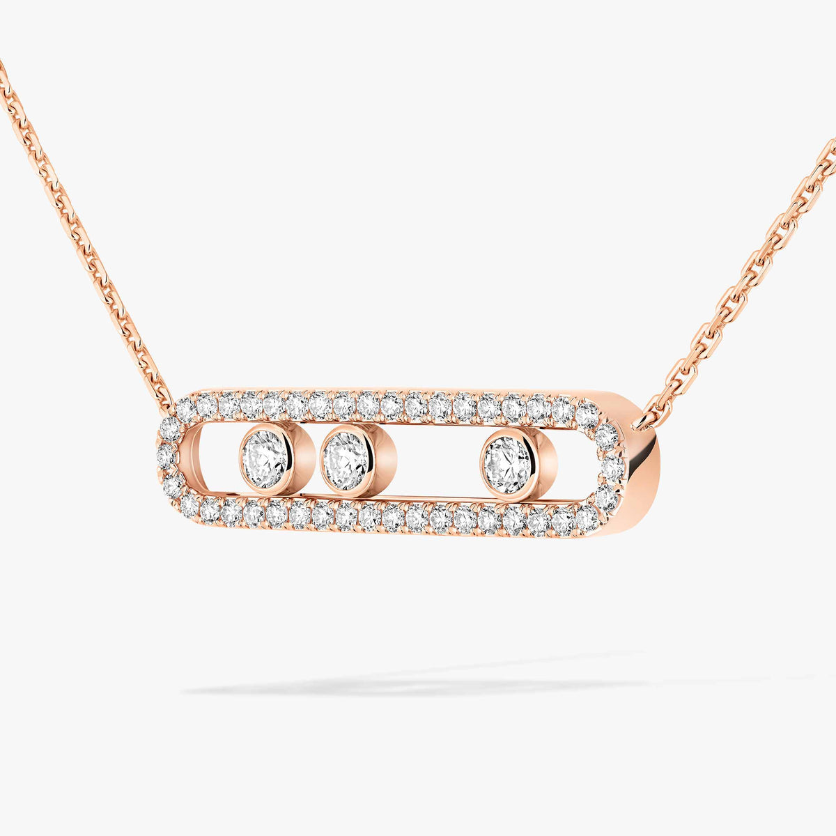 [Imperial Jewelrys] Move Pave_ Rose Gold Diamond Necklace