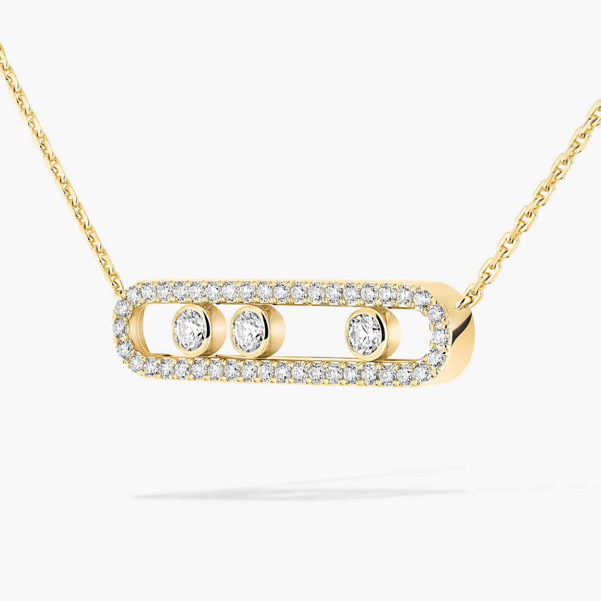 [Imperial Jewelrys] Move Pave_ Rose Gold Diamond Necklace