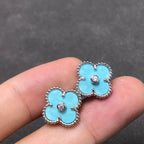 ¡®Lumi¡¯CLOVER 1 DIAMOND BLUE SKY SILVER EARRINGS