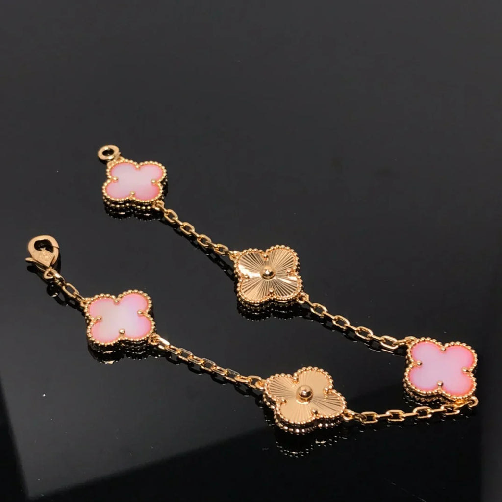 [Lumi]New  CLOVER 5 MOTIFS  PINK MOP BRACELET COLLECTION