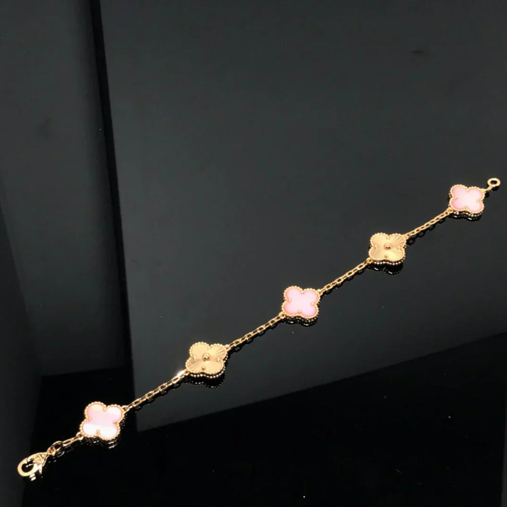 [Lumi]New  CLOVER 5 MOTIFS  PINK MOP BRACELET COLLECTION