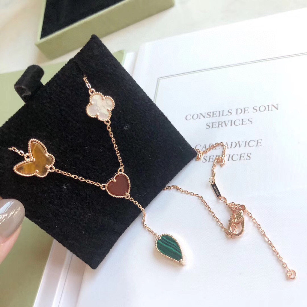 ¡®Lumi¡¯LUCKY SPRING 4 MOTIFS ROSE GOLD NECKLACE