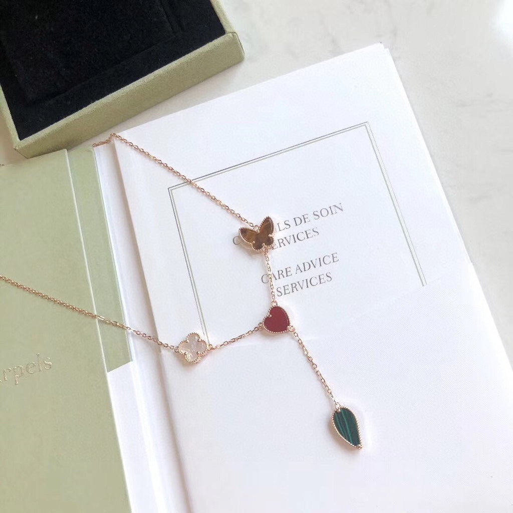 ¡®Lumi¡¯LUCKY SPRING 4 MOTIFS ROSE GOLD NECKLACE