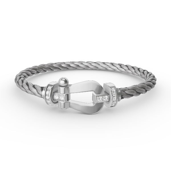 ¡®Lumi¡¯FORCE LARGE HORSESHOE HALF DIAMOND BRACELET SILVER