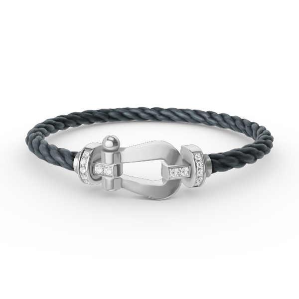 ¡®Lumi¡¯FORCE LARGE HORSESHOE HALF DIAMOND BRACELET SILVER