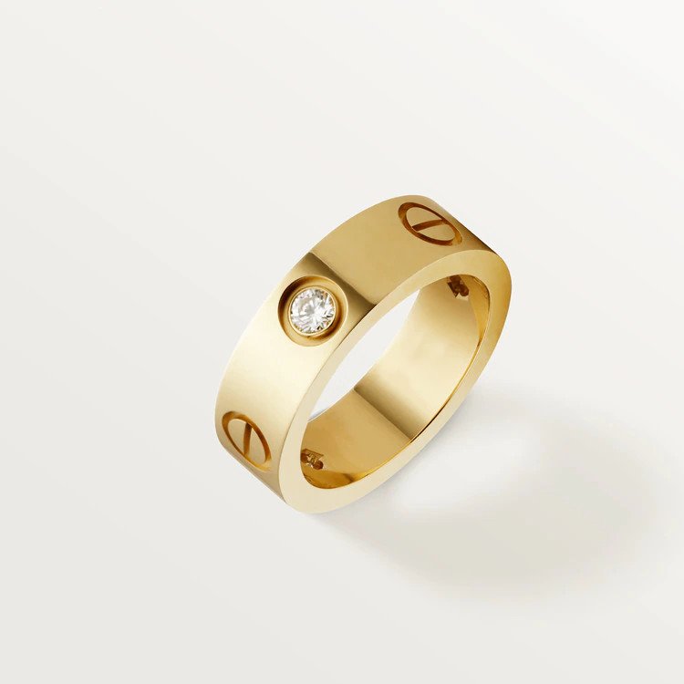 ¡®Lumi¡¯LOVE RING 5.5MM 3 DIAMONDS PINK GOLD
