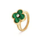 ¡®Lumi¡¯CLOVER MALACHITE RING GOLD DIAMOND